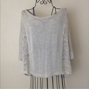 Lush Striped Knit Lace Top